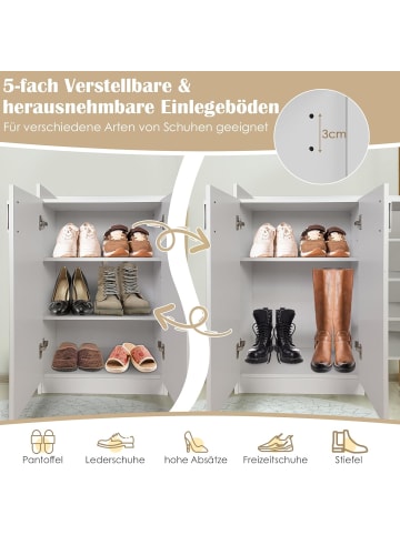 COSTWAY Schuhschrank 3-Fach 83 x 31,5 x 91 cm in Weiß