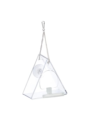 relaxdays Vogelfutterhaus in Transparent - (B)12,5 x (H)13 x (T)7,5 cm