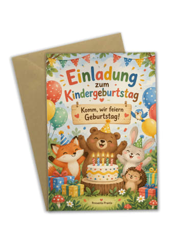 Mr. & Mrs. Panda Glückwunschkarte Geburtstag Waldtiere bunt Desi... in Weiß