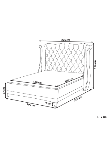 Beliani Doppelbett AYETTE in Rosa - (W) 225 x (H) 154 x (L) 215 cm