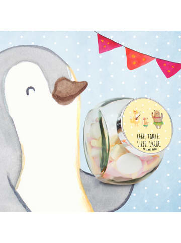 Mr. & Mrs. Panda glas für gewürze Waldtiere Aloha mit Spruch in Gelb Pastell