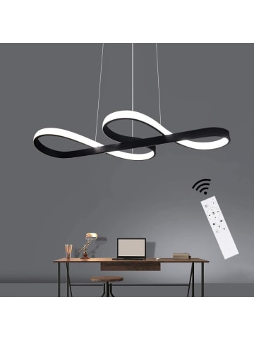ZMH LED Pendelleuchte modern in Schwarz 47W Dimmbar mit Fernbedienung