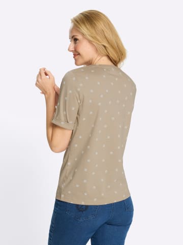 Sieh an! Kurzarmshirt in beige-ecru-bedruckt