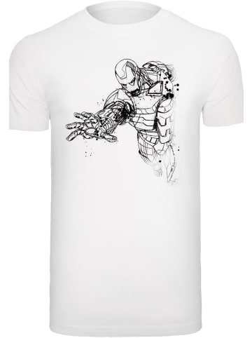 F4NT4STIC T-Shirt Marvel Superhelden Avengers Iron Man Mono Line in weiß