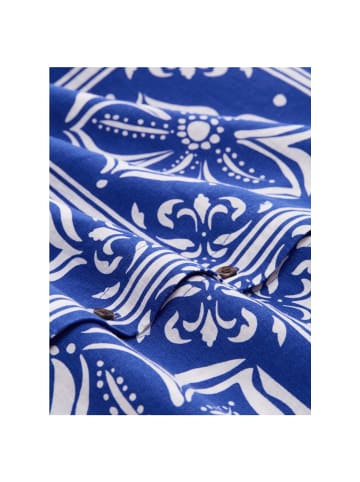 Tom Tailor Halbarmbluse in blue flower tile design
