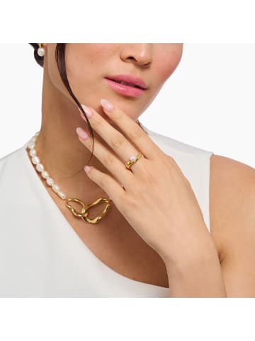 Thomas Sabo Ring Mit Perle Natural Beauty in gold