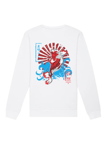 F4NT4STIC Unisex Sweatshirt Koi Japan in weiß