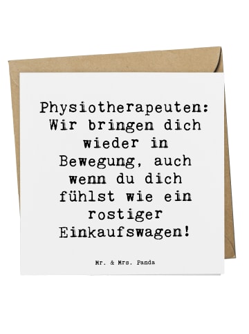 Mr. & Mrs. Panda Einladungskarte Spruch Physiotherapeut Bewegung... in Weiß