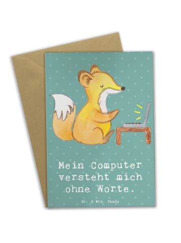 Mr. & Mrs. Panda Glückwunschkarte Verständnisvoller Softwareentw... in Meeresbrise