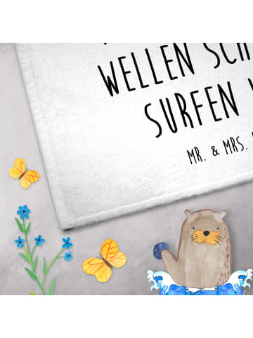 Mr. & Mrs. Panda Gästehandtücher Sommer Wellen Surf mit Spruch in Weiß