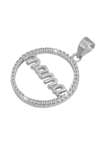 Adeliás Damen Anhänger Mama aus 925 Silber mit Zirkonia in silber