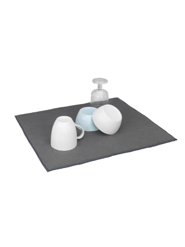 Wenko Geschirr-Abtropfmatte MIKO in Grau, (B) 40 x (L) 47 cm
