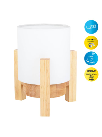 näve LED Tischleuchte "MADITA" in weiß - (L)16.2 cm x (B)16.2 cm x (H)19 cm