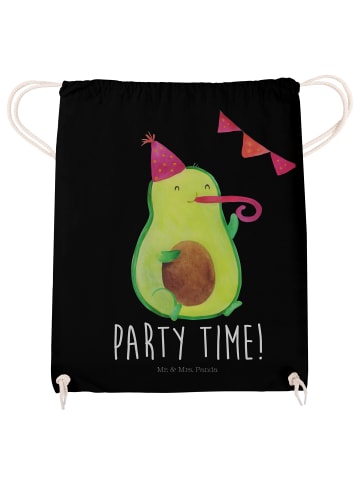 Mr. & Mrs. Panda Stoffrucksack Avocado Party Zeit mit Spruch in Schwarz