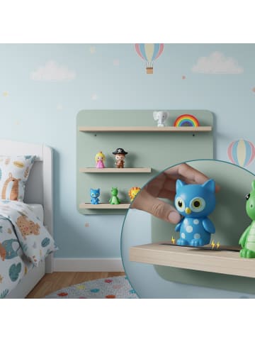 relaxdays Toniebox Regal in Salbei - (B)39 x (H)29 x (T)15 cm