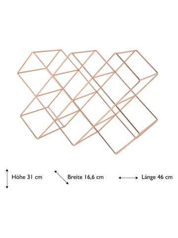 Echtwerk Weinregal aus Eisen in Kupfer