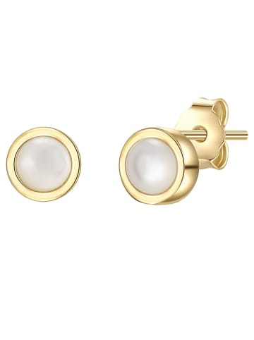 Glanzstücke München Ohrstecker Sterling Silber Perlmutt in gelbgold