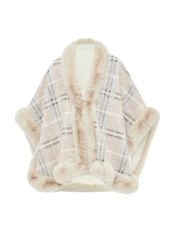 osha Damen Poncho in Beige Mehrfarbig