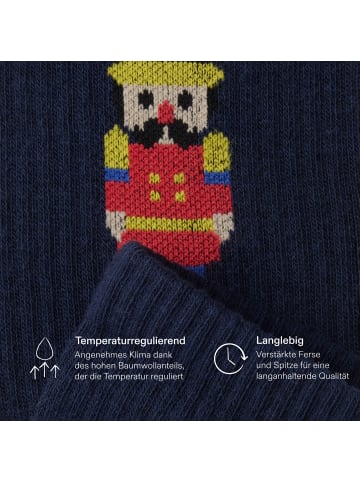 von Jungfeld Tennissocken Weihnachtsmotive in Nutcracker - Spruce Blue