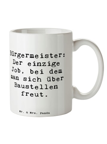 Mr. & Mrs. Panda Kaffeebecher Spruch Bürgermeister Freude mit Sp... in Weiß
