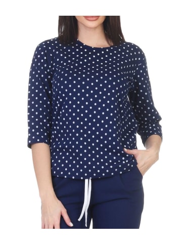 NORMANN Schlafanzug langarm Oberteil Pyjama Shirt Top in marine