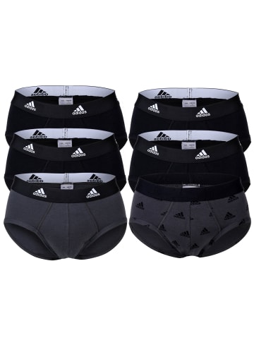 adidas Slip 6er Pack in Schwarz/Grau