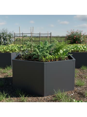 relaxdays Hochbeet in Grau - (B)100 x (H)52 x (T)87 cm