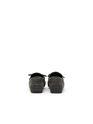 TOD'S Grau Nubukleder Leder Mokassin