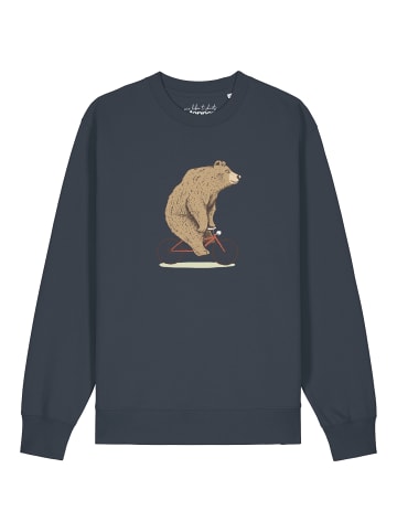 wat? Apparel Sweatshirt Fahrradbär in India Ink Grey