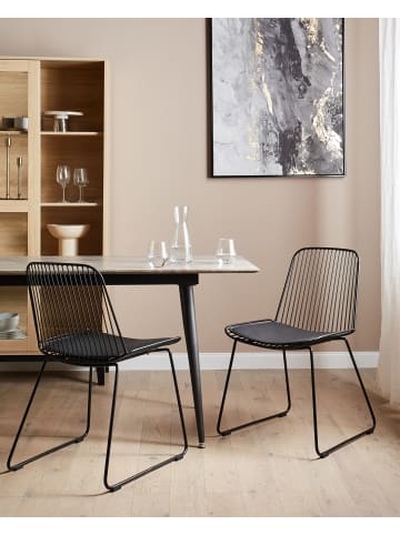 Beliani 2er-Set Esszimmerstuhl PENSACOLA in Schwarz