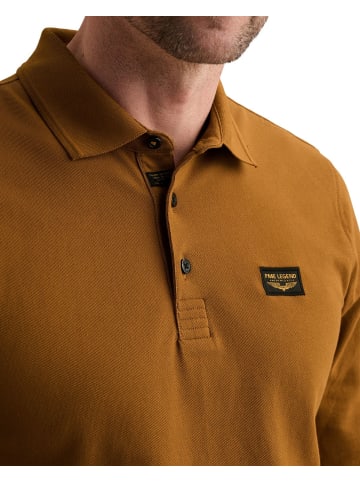 PME Legend Poloshirt LONG SLEEVE POLO AMERICAN CLASSIC in Braun