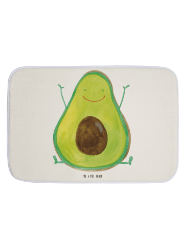 Mr. & Mrs. Panda Duschvorleger Avocado Glücklich ohne Spruch in Weiß