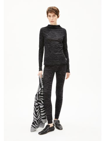armedangels Langarmshirt Calunaa Zebraraa in schwarz anthrazit