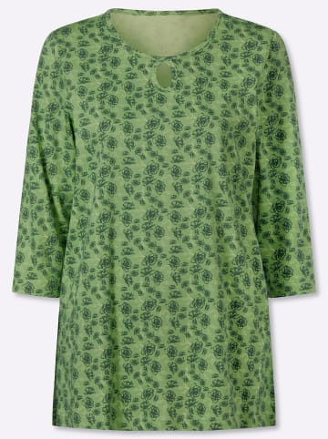 Sieh an! Longshirt in eucalyptus-moos-bedruckt