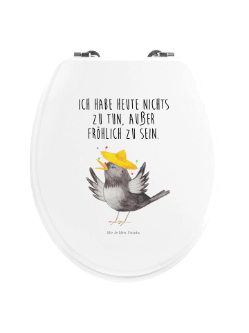 Mr. & Mrs. Panda Toilettenbrille Rabe Sombrero mit Spruch in Weiß