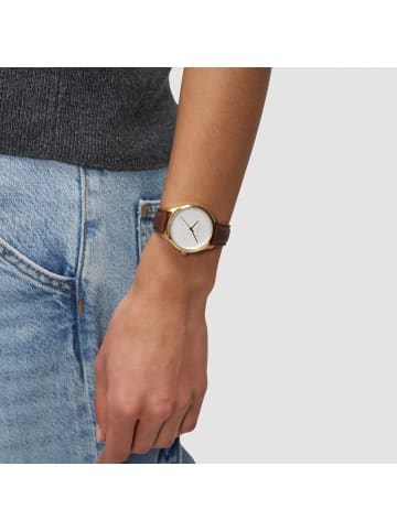 LIEBESKIND BERLIN Armbanduhr Round Staple Leather in braun