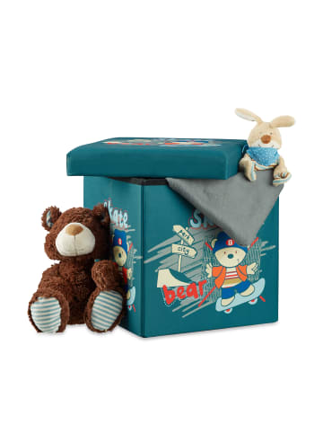 relaxdays Sitzhocker Kinder Bär - (B)38 x (H)38 x (T)38 cm