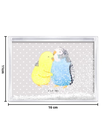 Mr. & Mrs. Panda 3D-Bilderrahmen Wellensittich Liebe ohne Spruch in Grau Pastell