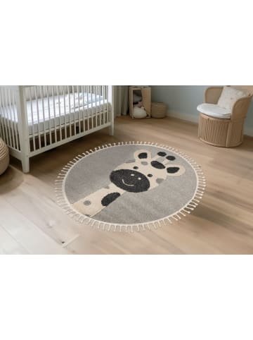 Kayoom Kinder Teppich Modena 417 in grau - rund