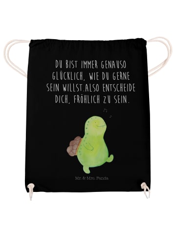 Mr. & Mrs. Panda Jutebeutel Schildkröte Pfeifen mit Spruch in Schwarz