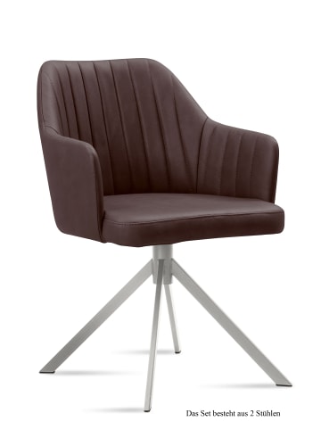 58 aufm Kessel ARMLEHNSTUHL (2er-Set) Dorthe 58x81x60 Edelstahl/Olivgrün