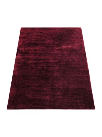 KADIMA DESIGN Teppich Kurzflor waschbar Unifarben Wohnzimmer in Rot