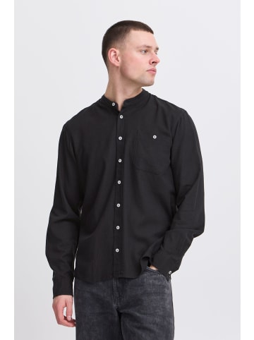 BLEND Langarmhemd BHBOBBY Shirt mandarin in Schwarz