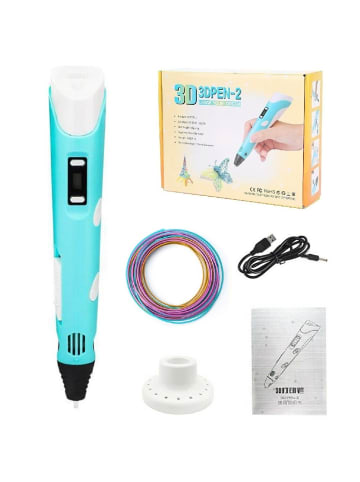 Wisam® 3D Drucker Stift Set Blau für Kinder Erwachsene mit 3 Farben 1.75mm