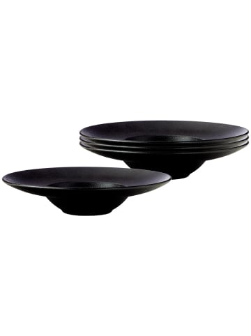 Maxwell & Williams 4er Set Pasta- und Suppenteller Caviar Black ø 28 cm in schwarz
