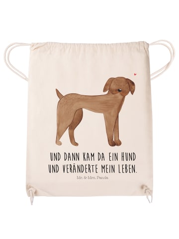 Mr. & Mrs. Panda gym tasche Hund Dogge mit Spruch in Creme