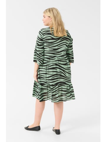 KAFFE curve Kleid KCleane A-shape in Green/Black Animal