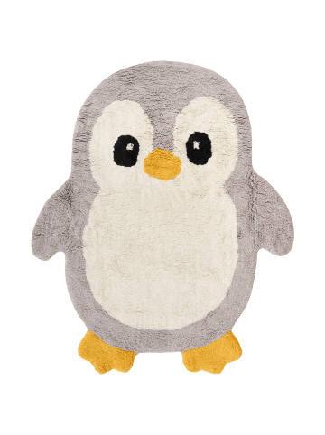 Beliani Kinderteppich WADDLES in Grau/Weiß/Gelb - (W) 100 x (L) 120 cm