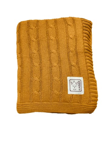 Kaiser Naturfellprodukte Babydecke Strick Cable Knitt mustard