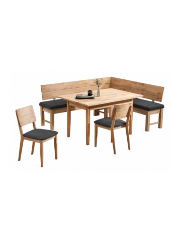 58 aufm Kessel ECKBANKGRUPPE Modern Dyan 1 für 7 Personen Massivholz Wildeiche/Grau